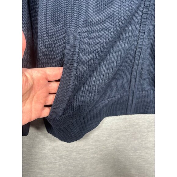 L.L. Bean Means‎ Sweater XL Navy Full Zip Cotton Classic - Picture 3 of 4